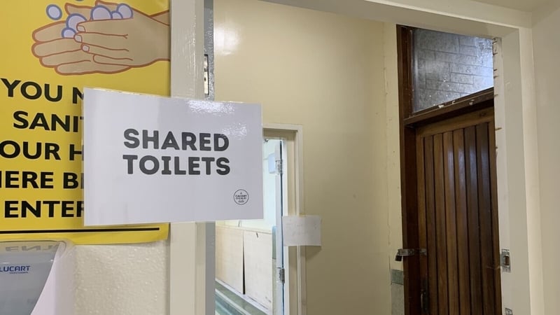 A sign for the gender-neutral toilets at Coláiste Éamann Rís