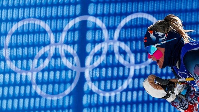 Therese Johaug of Norway won the women's 7.5km + 7.5km skiathlon race