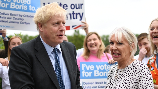 Former British prime minister Boris Johnson pictured with Nadine Dorries
