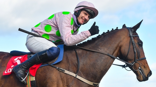 Paul Townend celebrates after winning aboard Chacun Pour Soi