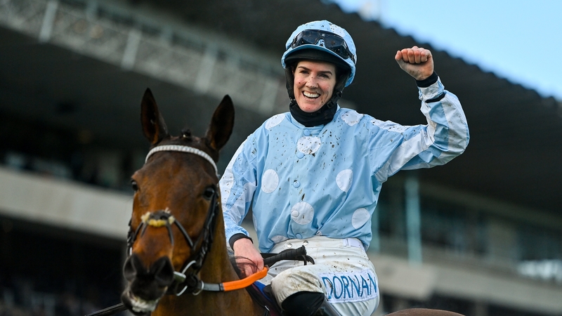 Rachael Blackmore celebrating yet another win on Honeysuckle