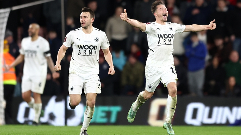 Kane Smith of Boreham Wood celebrates after victory