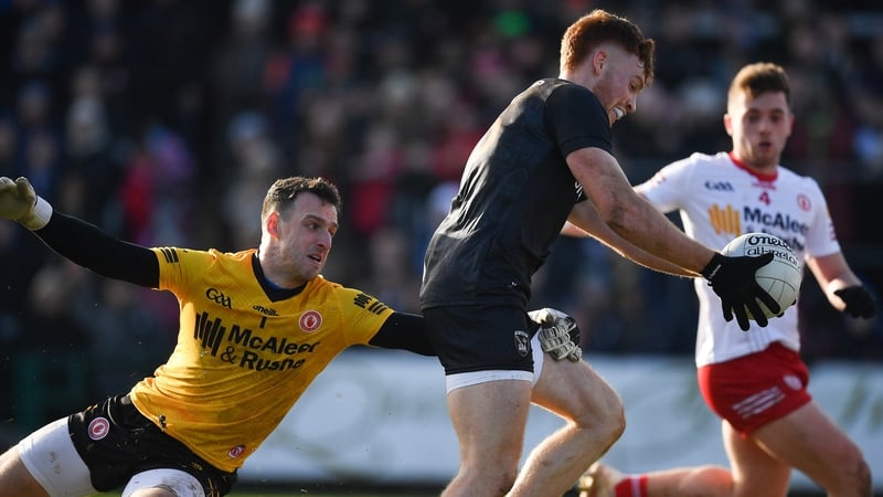 Jason Duffy nets Armagh's second goal against Tyrone