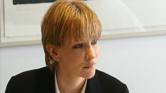 Cate Blanchett at a press conference in Dublin, 2002.