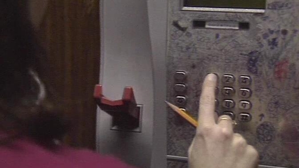 Student using public telephone (1992)