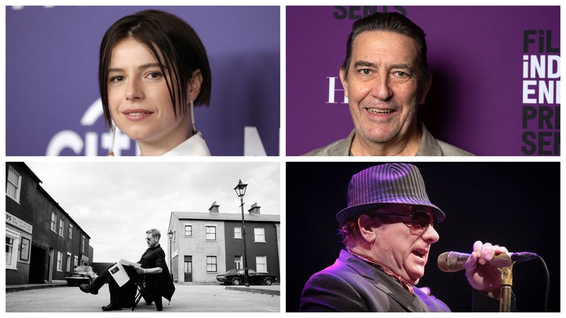Clockwise from top: Jessie Buckley, Ciarán Hinds, Van Morrison and Kenneth Branagh
