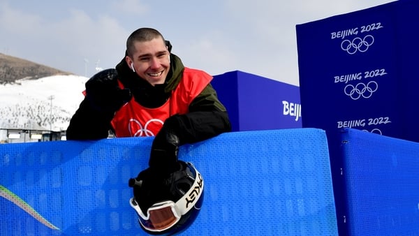 Seamus O'Connor after the men's snowboard halfpipe qualification event