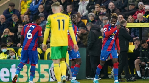 Wilfried Zaha levelled just after the hour mark