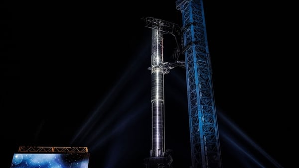 Elon Musk's Starship on display