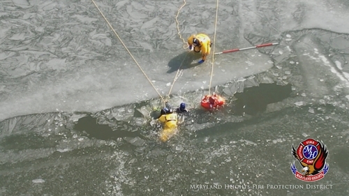 The incident happened fortuitously as rescue teams were out training