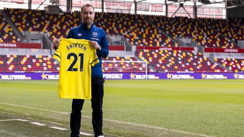 The Dane at his unveling at the Brentford Community Stadium