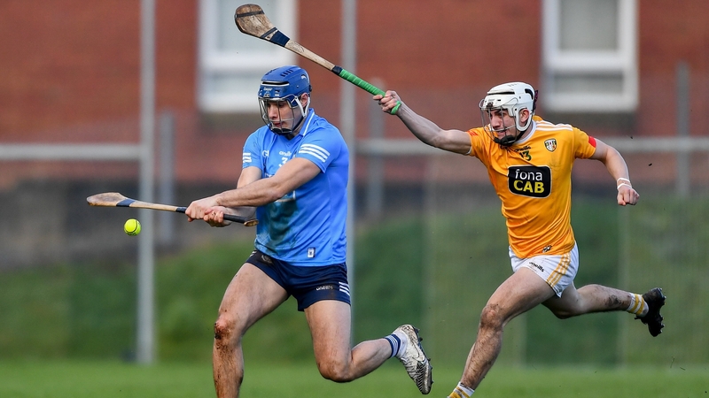 Eoghan O'Donnell of Dublin in action against Sean Elliott at Corrigan Park