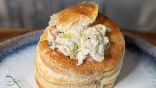 Karen Coakly's chicken, leek & parmesan vol au vents
