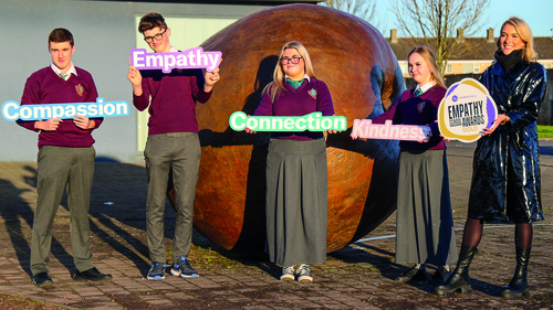 Louise Cantillon and students from Thomond College