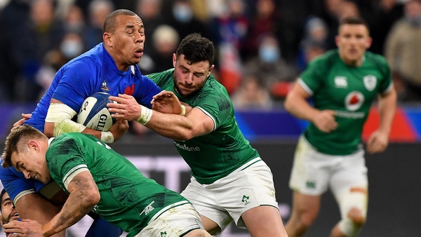Hensaw (c) in action against France