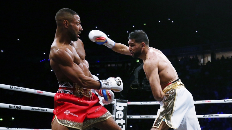 Kell Brook (L) was far too polished for Amir Khan