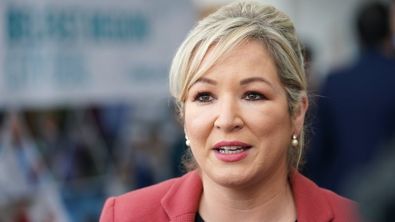 Michelle O'Neill was present at the unveiling of a memorial to three IRA members shot dead during the Troubles (File image)