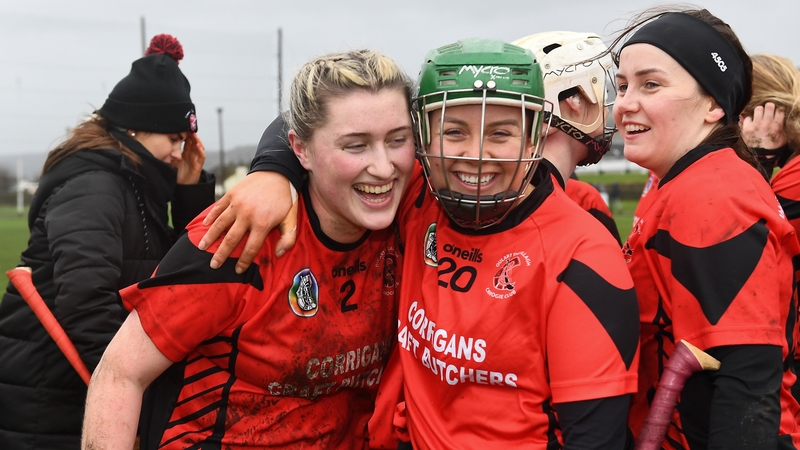 Miria O'Dowd, left, and Laura Sinnott of Oulart The Ballagh celebrate after their side's victory