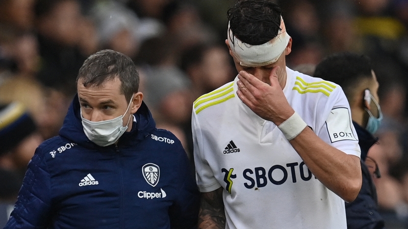 Robin Koch suffered a head injury in the Leeds clash with Manchester United
