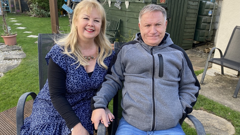 Sharon Greaves and her husband Sean Greaves - Mrs Greaves booked a private mammogram which resulted in the discovery of a tumour