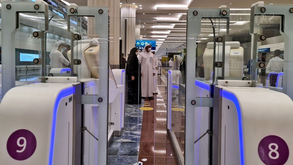 Recently installed biometric gates at Dubai international Airport