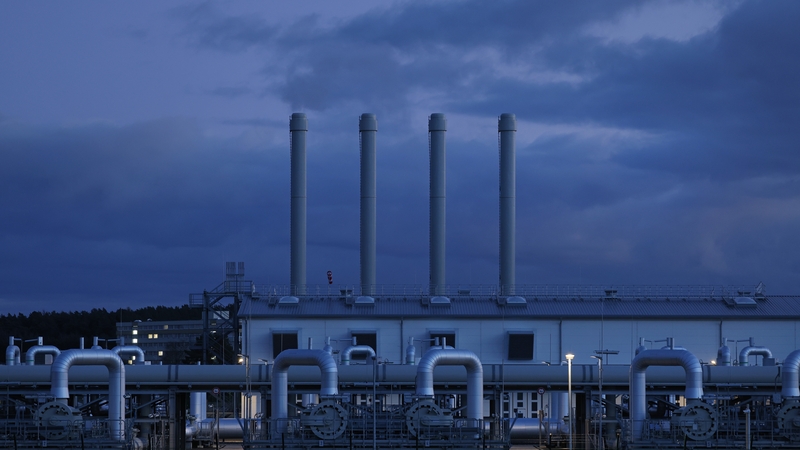 Pipes stand at the receiving station of the Nord Stream 2 gas pipeline near Lubmin, Germany