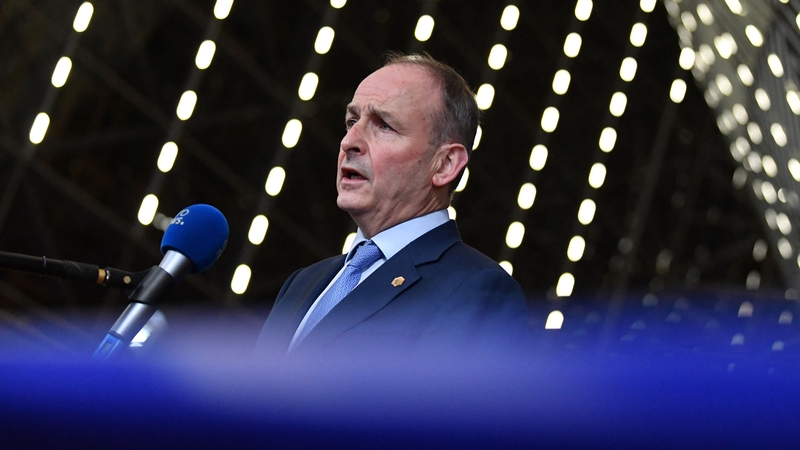 Taoiseach Micheál Martin speaking in Brussels this evening