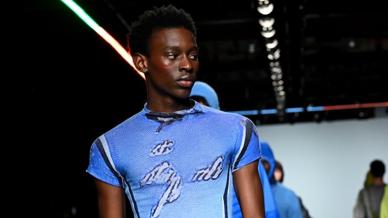 Models walk the finale on the catwalk at the ROBYN LYNCH show during London Fashion Week February 2022