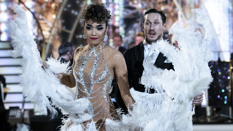 Erica Cody and her partner Denys Samson on Dancing with the Stars