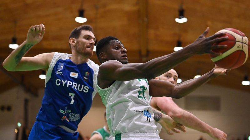 Ireland's Taiwo Badmus battles Kyprianos Ioannis Maragkos of Cyprus for possession