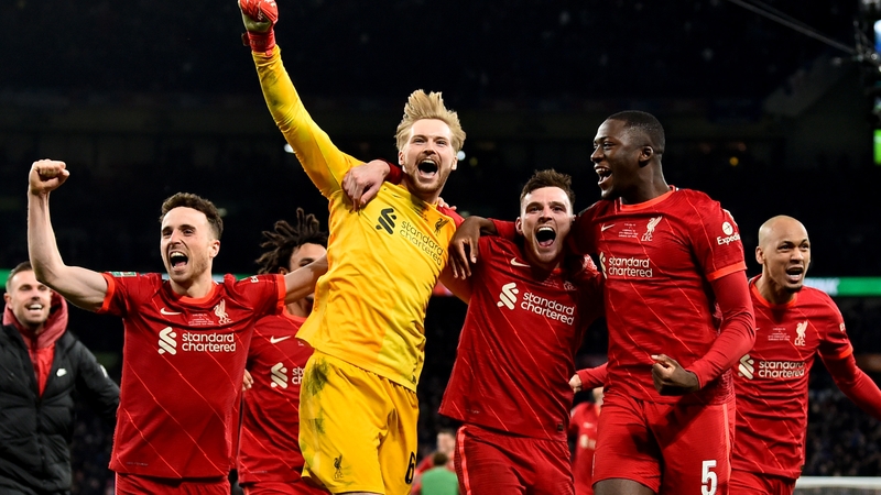 Caoimhin Kelleher (C) has struggled to get minutes with Liverpool