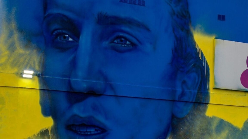 Artist Ciarán Dunlevy said this piece reflects the courage that he sees in the eyes of the Ukrainian people (Image: Ciarán Dunlevy)