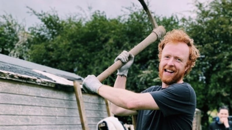 Fionn digging foundations at Build School