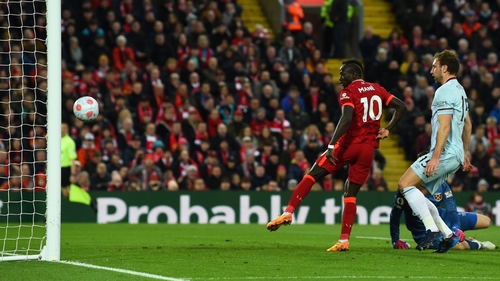 Sadio Mane puts the hosts ahead on 27 minutes