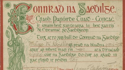 Membership card for Máire Ní Raghallaigh, Cork 1904/5. Image: Conradh na Gaeilge archive, James Hardiman Library, NUI Galway