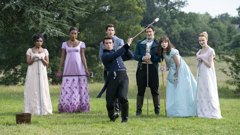 A scene from Netflix's Bridgerton production