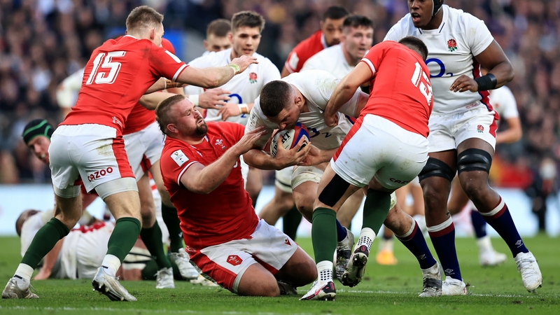 Francis (centre, bottom) suffered a head injury in the defeat to England