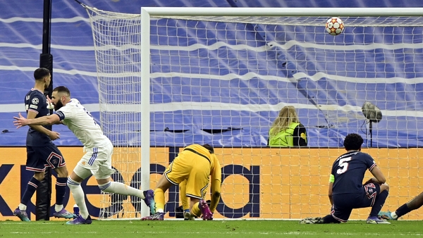 Karim Benzema on his way to his second-half hat-trick