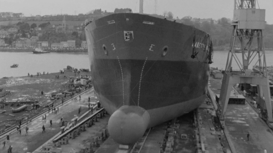 Babette Jacob is launched at the Verolme Cork Dockyard in Cobh, 1972.