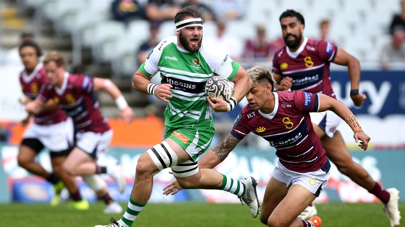 Shamus Hurley-Langton (green) has spent the last two seasons playing for Manawatu in New Zealand's NPC