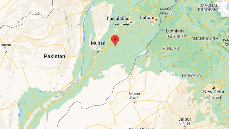 Pakistan said the missile crashed near its eastern city of Mian Channu (Pic: Google Maps)