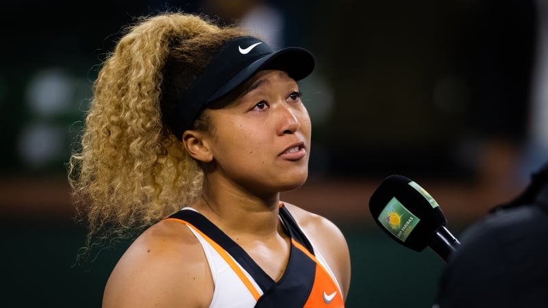 Osaka addresses the crowd after the match