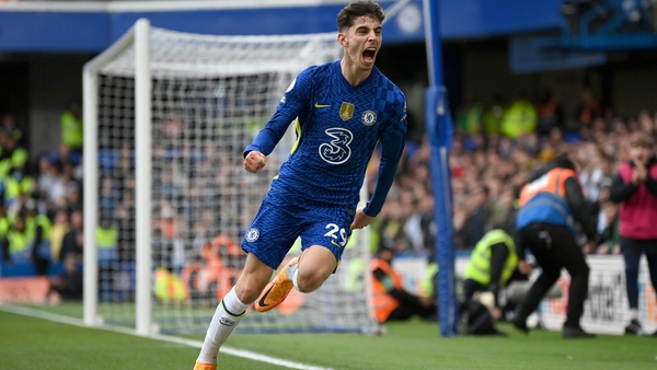 Kai Havertz celebrates his late, late winner for Chelsea
