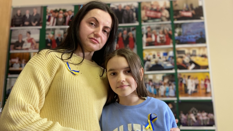 Olena Ferents fled the western Ukrainian city of Lviv with her nine-year-old daughter Zlata