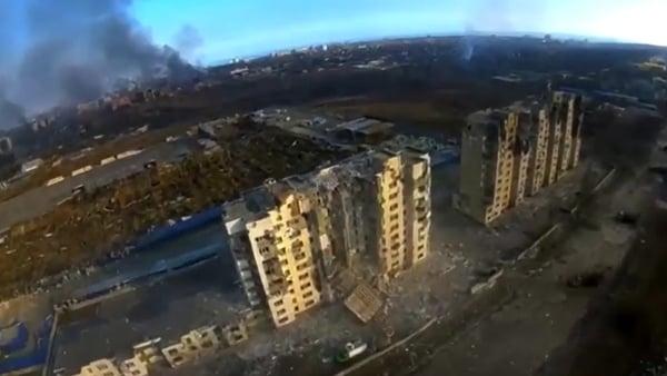 Watch: Drone footage of destruction in Mariupol