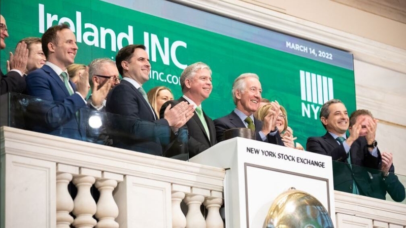 Congressman Richard Neal and Ian Hyland from Ireland INC were joined by a range of other Irish business leaders at the NYSE