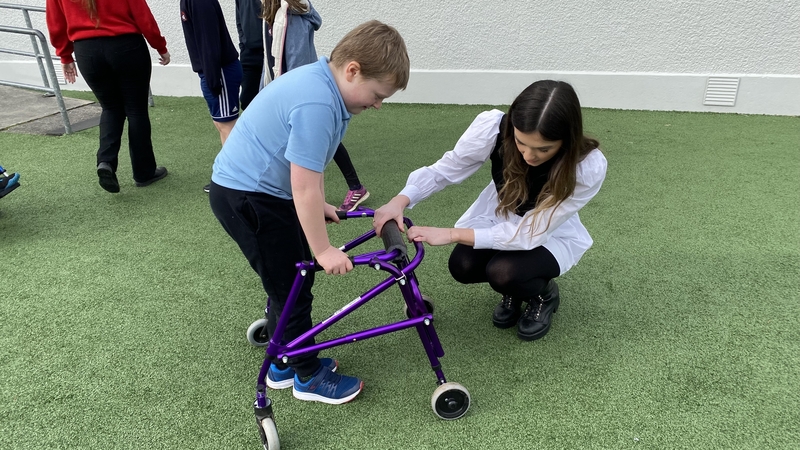 A pupil with occupational therapist Emer Healy