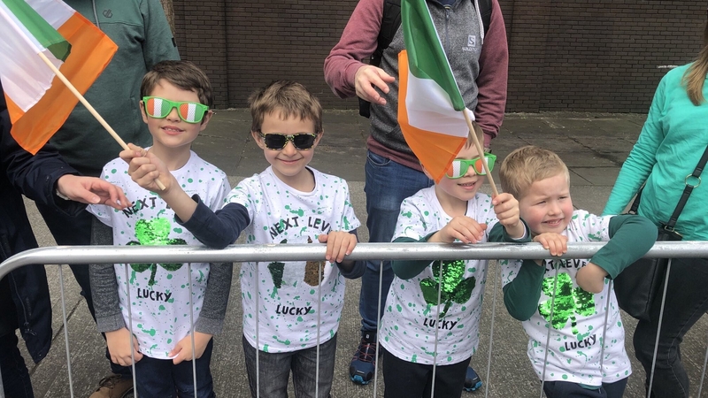 People line the new route of the Limerick parade, which was was altered this year