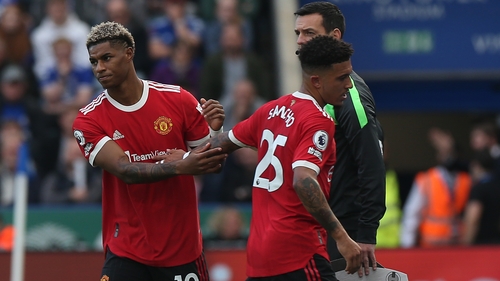Marcus Rashford (L) and Jadon Sancho miss out.