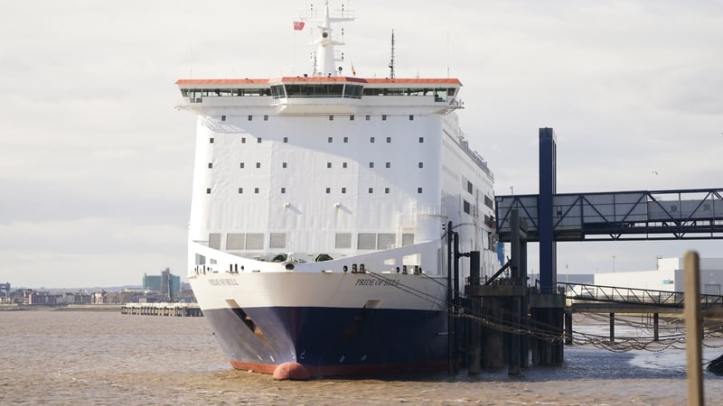P&O ferry Pride of Hull docked in the Port of Hull, East Yorkshire